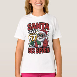 67 Six Seven Funny Christmas Santa Meme Tシャツ