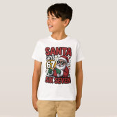 67 Six Seven Funny Christmas Santa Meme Tシャツ (正面フル)
