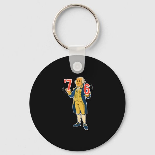 67 Six Seven Funny George Washington Meme  キーホルダー (正面)