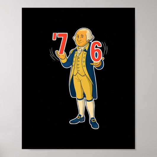 67 Six Seven Funny George Washington Meme ポスター (正面)