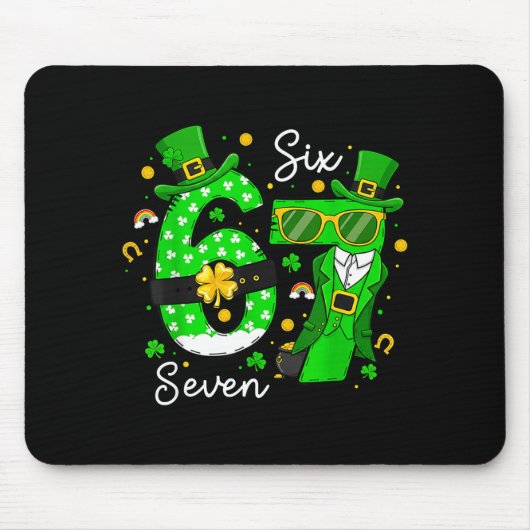 67 Six Seven Funny St Patricks Day Leprechaun 6 7  マウスパッド (正面)