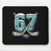 67 Six Seven Hockey Drip Number Funny 6 7 Meme  マウスパッド (正面)
