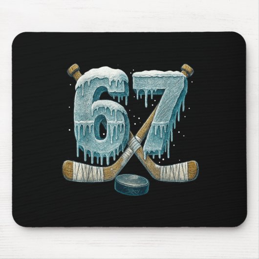 67 Six Seven Hockey Drip Number Funny 6 7 Meme  マウスパッド (正面)