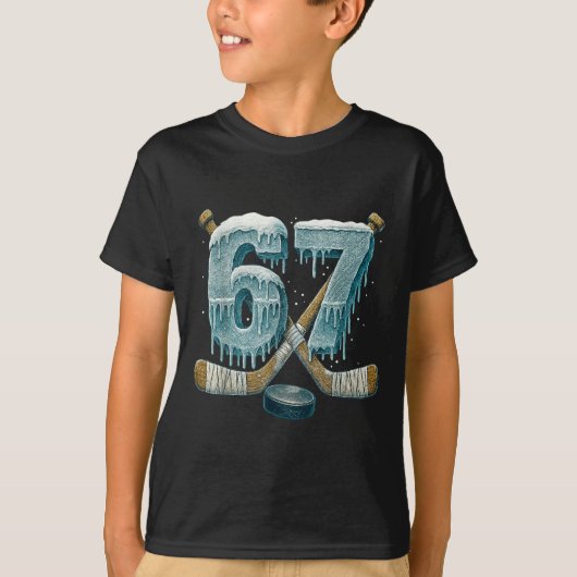 67 Six Seven Hockey Drip Number Funny 6 7 Meme  Tシャツ (正面)