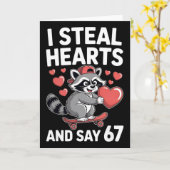 67 Six Seven I Steal Hearts Valentine's Day 6 7 Me カード (黄色い花)