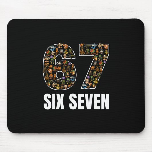 67 Six Seven Italian Brainrot Gen Alpha Slang Meme マウスパッド (正面)