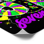 67 Six Seven Mardi Gras Carnival New Orleans Fleur ポスター (角)