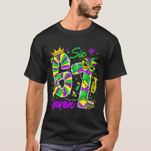 67 Six Seven Mardi Gras Carnival New Orleans Fleur Tシャツ (正面)