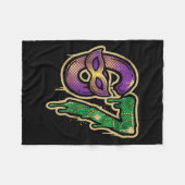 67 Six Seven Mardi Gras Graffiti Gen Alpha Brain R フリースブランケット (正面(横))