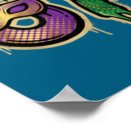 67 Six Seven Mardi Gras Graffiti Gen Alpha Brain R ポスター (角)