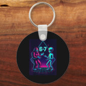 67 Six Seven Meme Funny Bigfoot Alien Sasquatch Uf キーホルダー (正面)