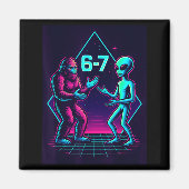 67 Six Seven Meme Funny Bigfoot Alien Sasquatch Uf マグネット (正面)
