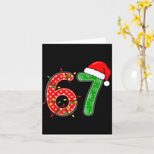 67 Six Seven Meme Funny Christmas 6 7 Meme Men Wom カード (黄色い花)