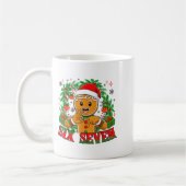67 Six Seven Meme Funny Xmas Gingerbread Hand Sign コーヒーマグカップ (左)