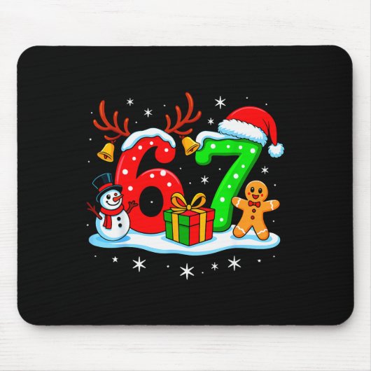 67 Six Seven Meme Gen Alpha Slang Funny Christmas  マウスパッド (正面)