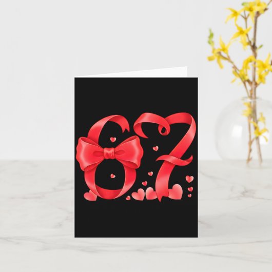 67 Six Seven Meme Gen Alpha Valentines Day Coquett カード (黄色い花)