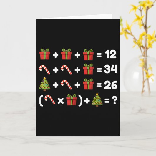 67 Six Seven Meme Math Christmas Equation Logic Pu カード (黄色い花)
