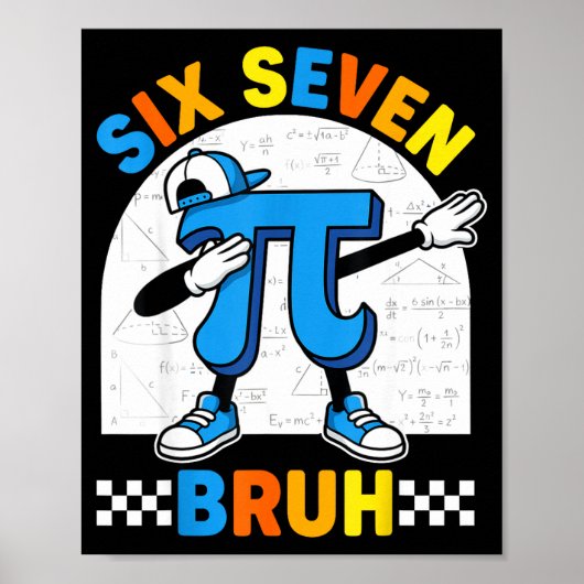 67 six seven meme math funny day math teacher men ポスター (正面)