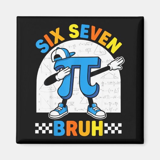 67 six seven meme math funny day math teacher men マグネット (正面)