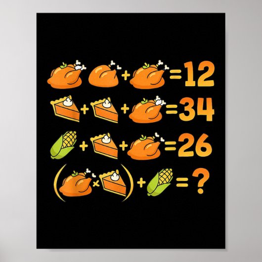 67 Six Seven Meme Math Thanksgiving Equation Logic ポスター (正面)
