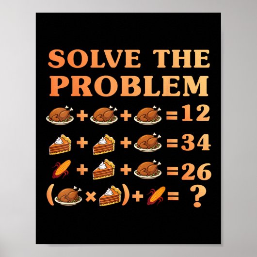 67 Six Seven Meme Math Thanksgiving Equation Logic ポスター (正面)
