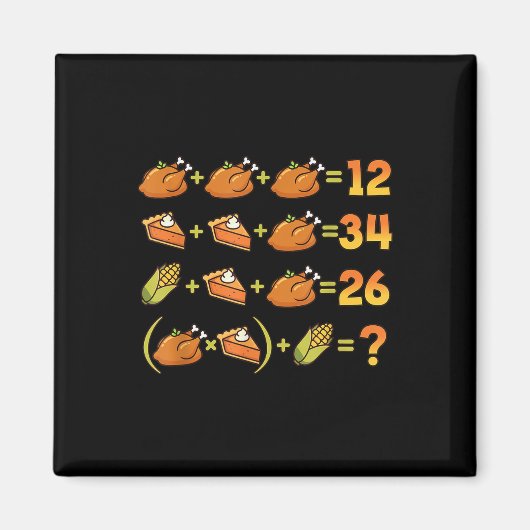 67 Six Seven Meme Math Thanksgiving Equation Logic マグネット (正面)