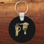 67 Six Seven Meme Novelty Skeleton Hand Bling Chai キーホルダー (正面)
