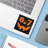 67 Six Seven Number Face Halloween Sticker シール (ノートパソコンとiPhone)