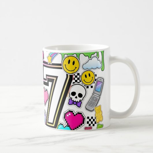 67 Six Seven Retro Y2K Aesthetic mug  コーヒーマグカップ (右)