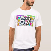 67 Six Seven Retro Y2K Aesthetic  Tシャツ (正面)