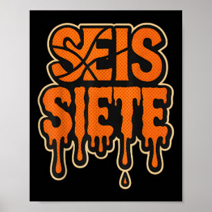 67 Six Seven Seis Siete スペイン語 ブレインロット 誕生日 ポスター