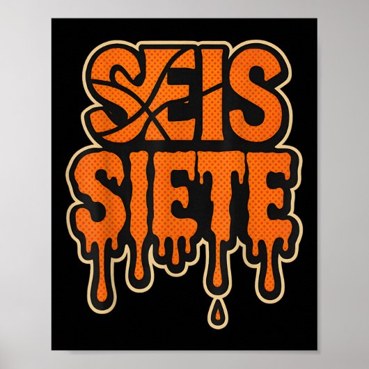 67 Six Seven Seis Siete スペイン語 ブレインロット 誕生日 ポスター (正面)