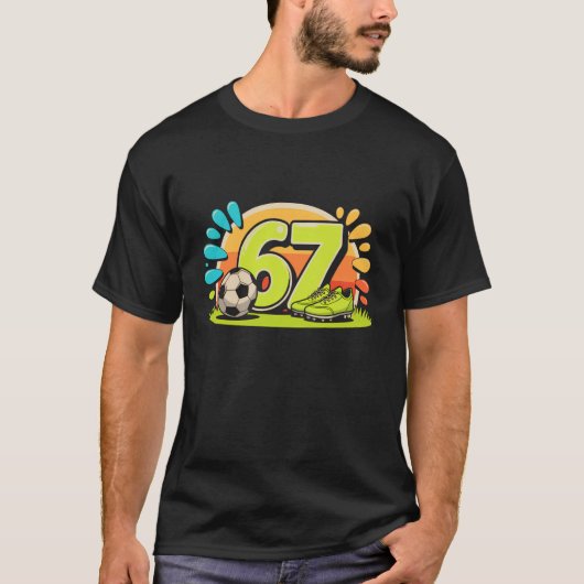 67 Six Seven Soccer Football Meme Boys Men Women Tシャツ (正面)