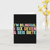 67 Six Seven Spanieacher Bilingual Seis Siete Brai カード (黄色い花)