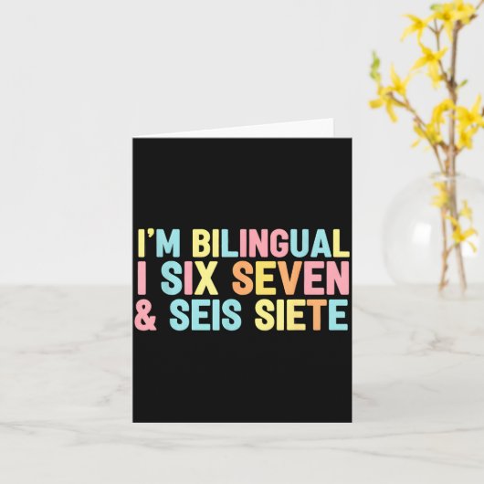 67 Six Seven Spanieacher Bilingual Seis Siete Brai カード (黄色い花)