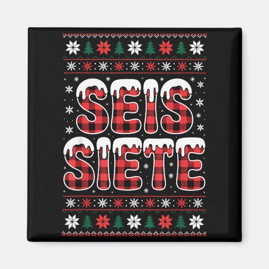 67 Six Seven Spanieacher Christmas Seis Siete Brai マグネット (正面)