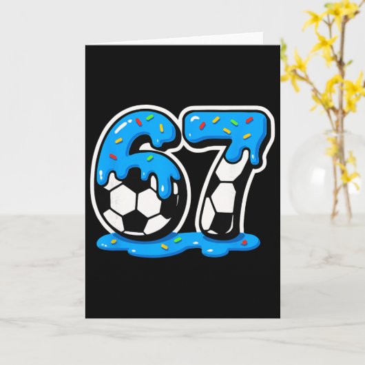 67 Soccer Ice Cream Drip Brain Rot Meme  カード (黄色い花)