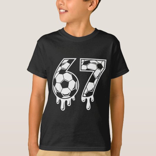 67 Soccer Ice Cream Drip Gen Alpha Six Seven Meme Tシャツ (正面)