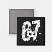 67 Soccer Six Seven 6 7 Meme 67 マグネット (正面/裏面)