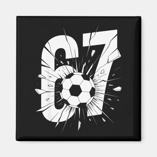 67 Soccer Six Seven 6 7 Meme 67 マグネット (正面)