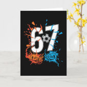 67 Soccer Six Seven Soccer 6 7 Kids Boys Girls カード (黄色い花)