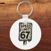 67 Speed Limit Sign Gen Alpha 67 Meme  キーホルダー (正面)