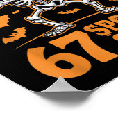 67 Spooky Squad Halloween Skeleton 6 7 Meme Six Se ポスター (角)