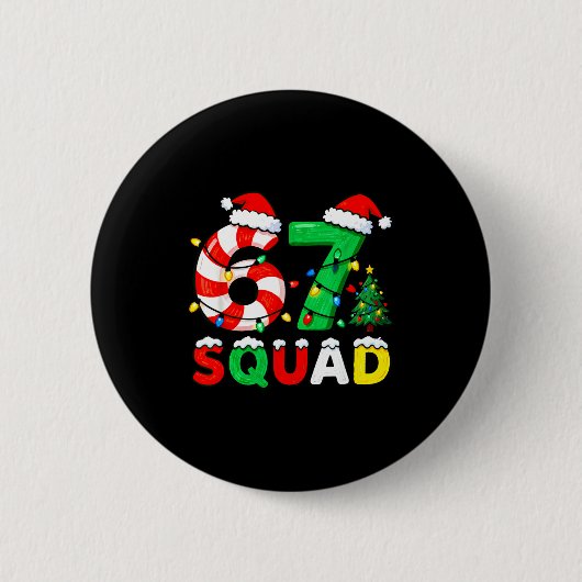 67 Squad クリスマス キャンディケーン 6 7 メメ Xmas  缶バッジ (正面)