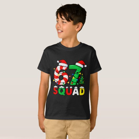 67 Squad Christmas Candy Cane Six Seven Meme Xmas  Tシャツ (正面フル)