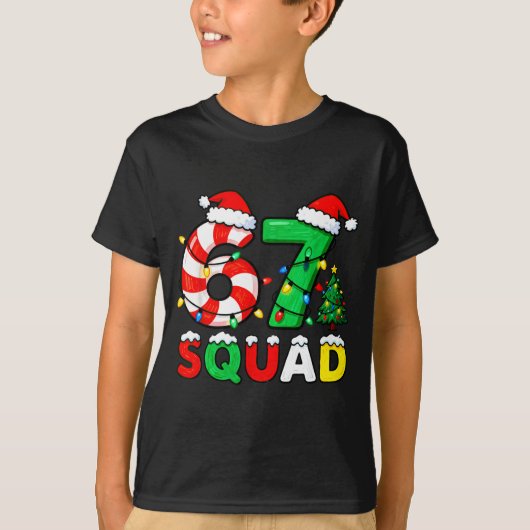 67 Squad Christmas Candy Cane Six Seven Meme Xmas  Tシャツ (正面)