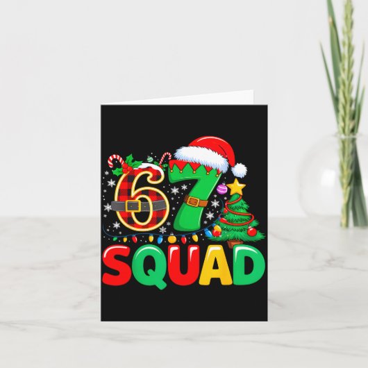 67 Squad Teacher Christmas Funny Holiday Clroom Cr カード (正面)