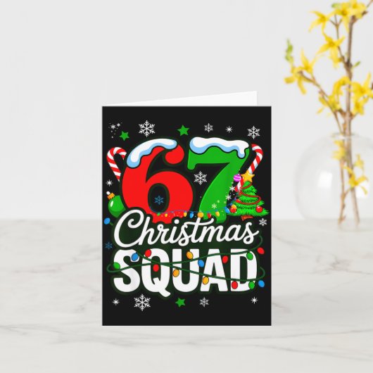 67 Squad Teacher Christmas Funny Holiday Clroom Cr カード (黄色い花)
