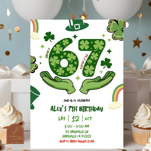 67 St Patrick Birthday Invitation 招待状