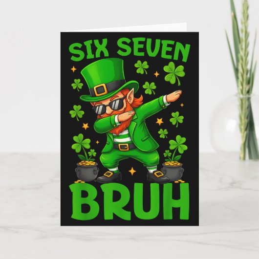 67 St Patricks Day Funny Six Seven Meme Leprechaun カード (正面)
